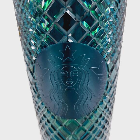 STARBUCKS 2021 GREEN HOLIDAY CHRISTMAS JEWELED Tumbler Cold Cup Venti 24 oz - Picture 2 of 8